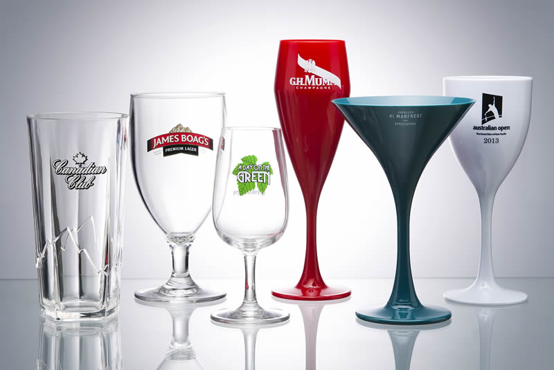 Examples of printing on Polysafe unbreakable drinkware